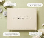 Personalized Guest Book - 11.5" x 8.5" Custom Bride & Groom Names with Bookmark and Hard Cover 140 GSM Blank Pages, for Weddings Guest Book, Engagements, Birthdays, Special Events, Cream - Image 2