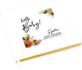 Andaz Press Personalized Baby Shower Guestbook with Gold Accents, Fall Burnt Orange Florals Custom Guestbook, White Guest Sign-in Registry, 120 Pages 8.5" Memories Book for DIY Scrapbook Photo Album by AndazPress