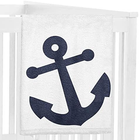 Sweet Jojo Designs Nautical Sailor Boy Girl Milestone Blanket Monthly Newborn First Year Growth Mat Baby Shower Memory Keepsake Gift Picture - Navy Blue White Anchors Ocean Sailboat Sea Gender Neutral - Image 3