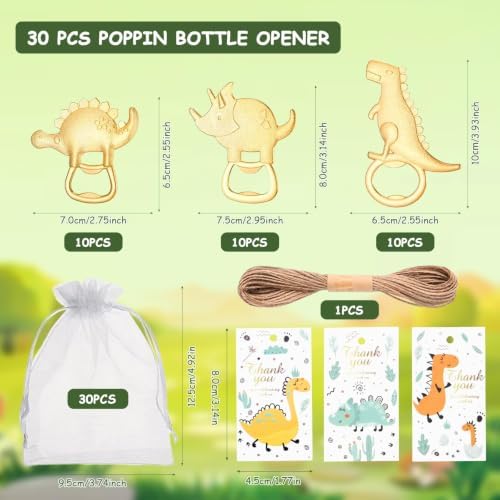 30Pcs Dinosaur Bottle Openers Bulk ,Baby Shower Party Favors for Guests - Image 2