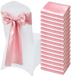 VEVOR Satin Chair Sashes Bows, Chair Ribbon Ties Back Sash, 7 x 108 inch, Wedding Reception Decoration, for Wedding Ceremony Baby Shower Party Events Banquet Cover Decoration (Rose Gold, 50pcs) by VEVOR