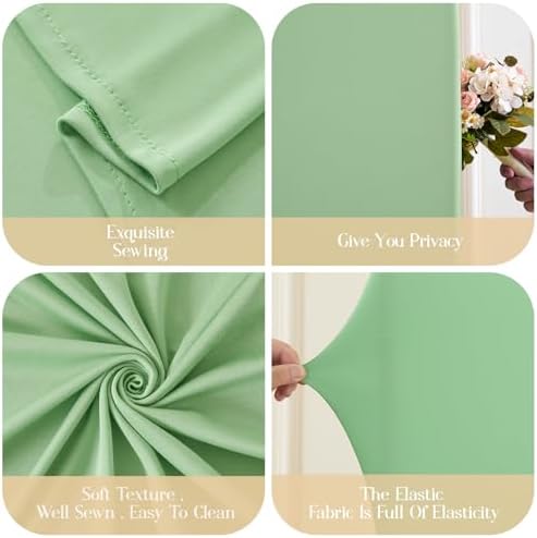 Sage Green Arch Backdrop Cover 7.2ft 6.6ft 6ft Arch Cover Set of 3 Arch Covers Stretchy Backdrop for Wedding Party Baby Shower Birthday Photography Spandex Arch Stand Covers Backdrop Curtains Decor - Image 5