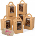 Bakepacker Auto-pop up Individual Cupcake Boxes With Window Brown 200 by Bakepacker