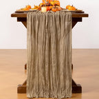 Nude Cheesecloth Table Runner Boho Gauze Fall Table Runners - Image 4