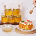 2 oz 30 Pack Mini Glass Honey Jars with Wood Dippers & Gold Lids - Image 4