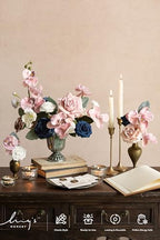 Ling's moment Artificial Pink Flowers Combo, Dusty Rose & Navy, Deluxe - Image 2