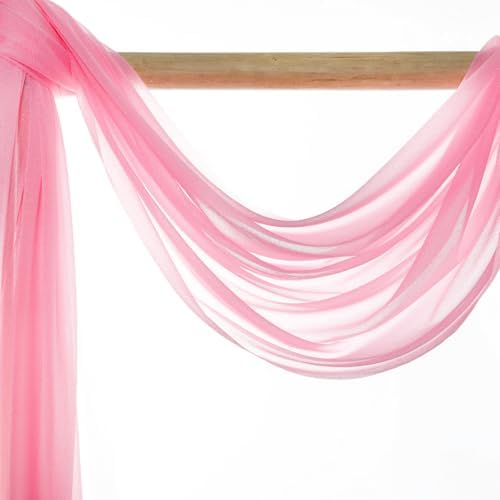 Pack of 40 Yard Chiffon Drapery Fabric, 60" Wide, Multiuse - Coral - Image 6