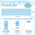 Showgeous 20 Pack Baby Blue Cheesecloth Table Runner, 17 x 108 Inches - Image 2