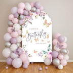 Purple Butterfly Kisses Arch Backdrop Cover Double-Sided Arch Frame Stretchy Cover for Pink Butterfly Birthday Party Girls Baby Shower Decorations (3.3X6.5ft,G-3341) by uiuyfrr