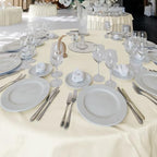 Fitable 6 Pack Ivory Round Tablecloths 120 Inch for 48"-96" Tables - Image 4