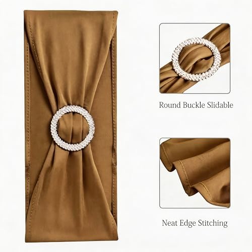 Spandex Chair Sashes, Light Brown, Pack of 50 - Image 4