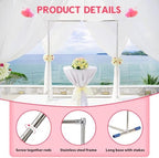 Wedding Arch,7 x 4 FT Metal Arch Backdrop Stand with Support Feet Base,Square Arched Frame for Birthday Party Ceremony Event Balloon Arches Decoration - Image 2