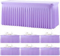 gogoparti 6 Pack Spandex Purple Fitted Table Cloth for 8ft Rectangle Tables Purple Stretch Tablecloth Table Covers Skirt Banquet Wrinkle Free Tablecloths for Parties Wedding by Gogoparti