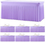 gogoparti 6 Pack Spandex Purple Fitted Table Cloth for 6ft Rectangle Tables Purple Stretch Tablecloth Table Covers Skirt Banquet Wrinkle Free Tablecloths for Parties Wedding by Gogoparti