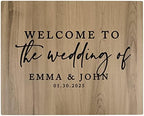 Andaz Press Large Wooden Welcome Sign for Wedding, Rustic Welcome Sign 16" x 20" Custom Names & Date Modern Woodland Wedding Signage English Oak MDF Wood Finish Wedding Reception Indoor Outdoor Signs by AndazPress