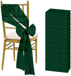 fani Forest Green Satin Chair Straps Bows,60 PCS 7x108 Inch,Chair Sash by fani