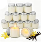 24 PCS 4oz White Soy Wax Candles, Classic Vanilla Scented Candle Gift Set | Warm & Cozy Bulk Favors for Weddings, Housewarming, Holiday Parties | Relaxing Home Fragrance. by Trxvxo
