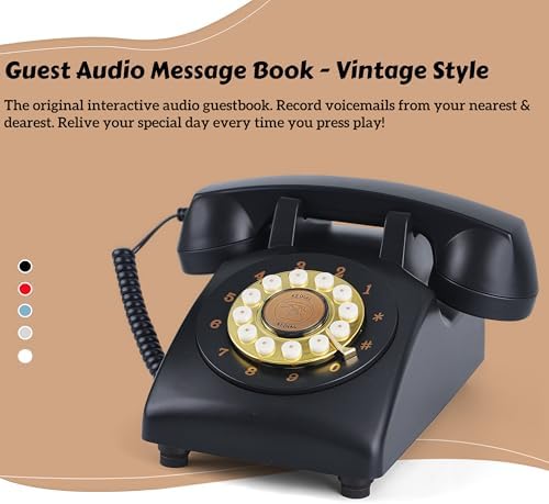 RetroVox Audio Guest Book Wedding Phone, A Black 02 - Image 2