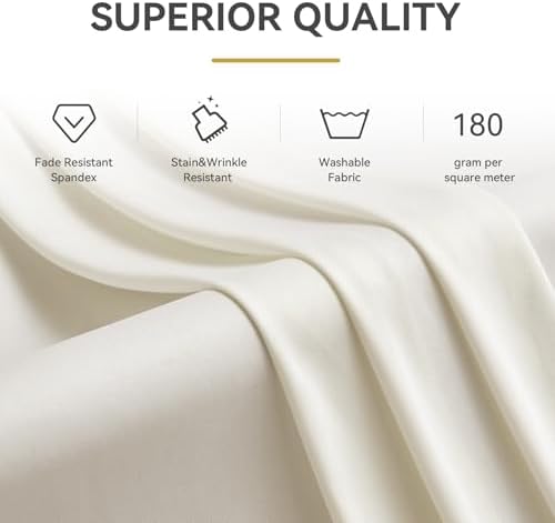 Spandex Tablecloth 6FT Rectangle Table Cover 4 Pack Beige Wrinkle-Free - Image 4