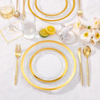 Supernal 360PCS Hammered Gold Plastic Silverware,Heavy Duty Plastic Utensil - Image 6