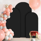 FOTSHARER Set of 3 Wedding Arch Covers 4FT 5FT 6FT Black Arch Backdrop Cover 2-Sided Spandex Arched Fabric Cover Round Top Backdrop Covers Balloon Arched Stand Cover for Party Bridal Shower Ornaments - Image 5