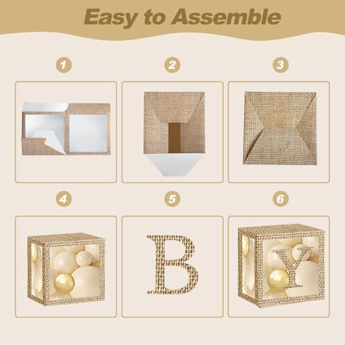 Boho Baby Shower Decorations - BOHO Balloon Garland Arch Kit, Rustic Farmhouse Style Transparent Baby Boxes with Letters, Welcome Baby Banner, Backdrop Tablecloth for Gender Reveal - Image 6