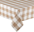 DII Buffalo Check Collection, Classic Farmhouse Tablecloth, 60 x 104, Stone - Image 2