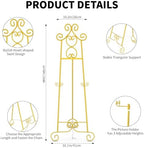 58" H Gold Easel Stand, Adjustable Metal Floor Wedding Sign Display Holder - Image 2