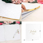 Andaz Press Personalized Wedding Guestbook with Gold Accents, Gold Custom Last Name White Guest Sign in Guest Registry 120 Pages 8.5 X 8.5 Memories Book for DIY, Scrapbook, Photo Album - Image 5