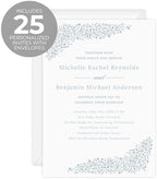 Canopy Street Personalized Dainty Floral Invitations / 25 Custom Modern Wedding Invites With White Envelopes / 5" x 7" Dusty Blue Botanical Anniversary Party Invite/Made In The USA - Image 2