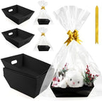 10PACK Empty Gift Basket Set, 11.8x9.8” Thick Kraft Market Tray Gift Basket by AKOBEARLA