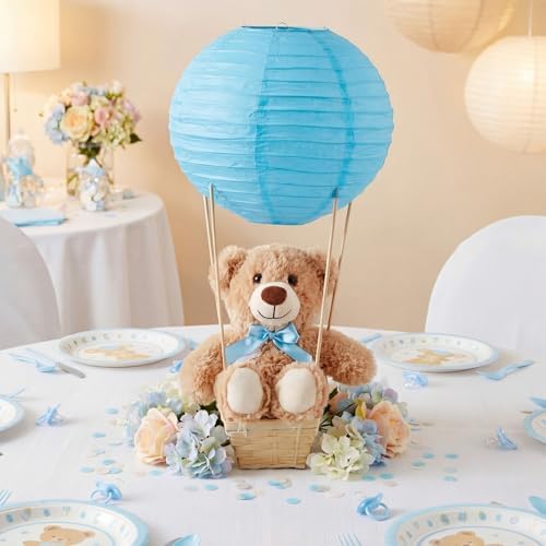 Sosation 6 Sets Hot Air Balloon with Bear Stick Glue Gun, Blue - Image 5