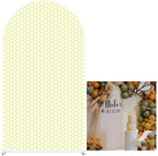 Yellow Honeycomb Arch Backdrop Cover 5FT Hexagon Beehive Stretchy Spandex Arch Stand Cover for Birthday Baby Shower Ceremony Wedding Party Decoration (Only Cover) by KONPON