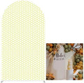 Yellow Honeycomb Arch Backdrop Cover 6FT Hexagon Beehive Stretchy Spandex Arch Stand Cover for Birthday Baby Shower Ceremony Wedding Party Decoration (Only Cover) by KONPON
