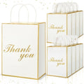 Tenceur 50 Pcs Thank You Gift Bags with Handles, Wedding thank you favor bags bulk for Business, Shopping, Wedding, Baby Shower, Party Favors, 8.27 x 4.33 x 10.63 Inches by Tenceur