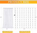 Tulle Backdrop Curtains with Lights Sheer White Curtain Backdrop 20x8ft - Image 2