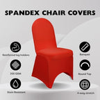 YOUR CHAIR COVERS - 100 Pack Stretch Spandex Banquet Chair Covers - Red, Wedding Slip Covers, Premium Quality Chair Cover - Image 2