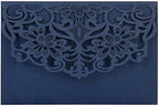 FOMTOR Laser Cut Wedding Invitation Cards Set w/Envelopes & Inserts & Seals – for Wedding, Bridal Shower, Graduation, Birthday Party, Engagement, Anniversary Blue 40Pcs - Image 7