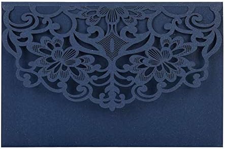 FOMTOR Laser Cut Wedding Invitation Cards Set w/Envelopes & Inserts & Seals – for Wedding, Bridal Shower, Graduation, Birthday Party, Engagement, Anniversary Blue 40Pcs - Image 7
