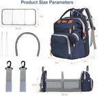 Diaper Bag Backpack with Changing Station, Blue - Image 3