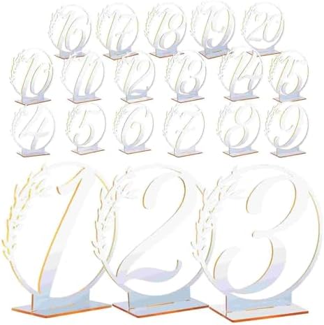 Wedding Table Numbers 20 Pcs Table Numbers With Base Gold Watch Blank Wedding Golden Party Banquet(Golden) - Image 4