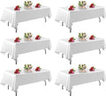 FINDYOU 6 Pack White Table Cloth Rectangle 60 x 126 Inch Tablecloths for 6 Foot Rectangle Tables. Stain and Winkle Resistant Polyester Washable White Table Cloths for Parties Wedding Dining by TableClothAndTableRunner