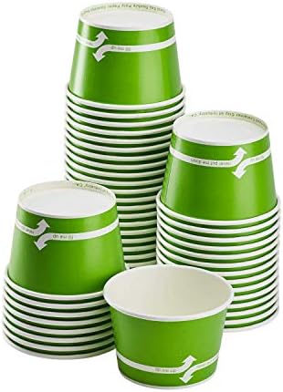Karat [8oz - 1000 ct] Paper Ice Cream Cups & Soup Bowls for Hot/ Cold Food - Ideal for Soup, Ice Cream, Gelato, Yogurt and Snacks - Green by Karat