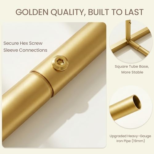 2 Pack Arch Backdrop Stand and Cover Sturdy 7.2FT ＆ 6FT Gold Metal Gold Metal Frame Balloon Arch Stand Set for Wedding Birthday Graduation Party Baby Shower Backdrop Decoration - Image 3