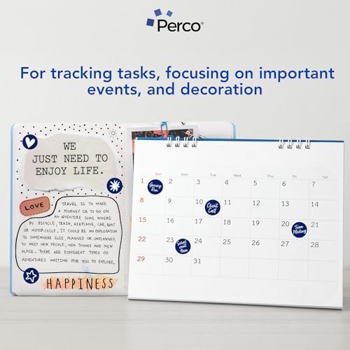 Perco Dark Blue Perforated Round Circle Dot Sticker 1-Inch Labels — 10 Rolls, 10,000 Stickers - File Labels, Category Tags & Inventory Systems, Strong Adhesive - Made in USA - Image 3