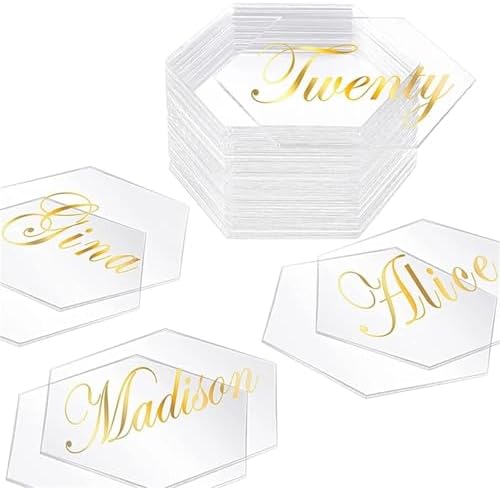 60/150Pcs Clear Acrylic Hexagon Blanks with Hole for Keychain Name Card Gift Tag - Image 2