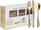 N9R 300PCS Gold Plastic Silverware, Disposable Plastic Cutlery/Utensils by N9RTABLEWARE