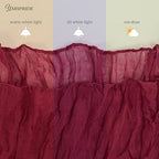 YMHPRIDE 12 Pack Cheesecloth Table Runner 35x120in Burgundy Table Runner - Image 5