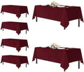 sancua Rectangle Tablecloths Table Cloth, 54x108 Inch 6 Pack, Burgundy by sancua