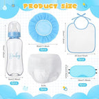 6 Sets Bottle Chug Baby Shower Blind Games Juegos Para Include Plastic Bottles Bibs Hat Eye Mask Disposable Diapers Blindfolded Baby Shower Bottle Games Gender Reveal Decoration (Blue) - Image 2